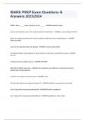 IBHRE PREP Exam Questions & Answers 2023&sol;2024