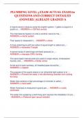 PLUMBING LEVEL 3 EXAM ACTUAL EXAM 60  QUESTIONS AND CORRECT DETAILED  ANSWERS &vert;ALREADY GRADED A 