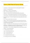 Civics &lpar;Full&rpar; End of Course Exam &rpar; &lpar;Solved Questions 100&percnt; VERIFIED QUESTIONS AND ANSWERS&rpar; 