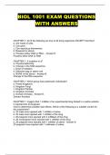 BIOL 1001 EXAM QUESTIONS WITH ANSWERS