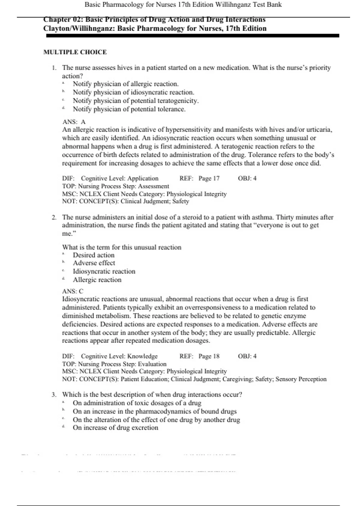 Chapter 02: Basic Principles of Drug Action and Drug Interactions ...
