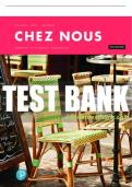 Test Bank For Chez nous: Branché sur le monde francophone 5th Edition All Chapters - 9780134782843