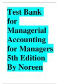 Test Bank for Managerial Accounting for Managers 5th Edition By Noreen.