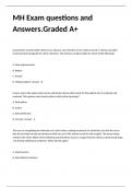 MH Exam questions and Answers&period;Graded A&plus;