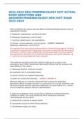 2023-2024 HESI PHARMACOLOGY EXIT ACTUAL EXAM QUESTIONS AND ANSWERS/PHARMACOLOGY HESI EXIT EXAM 2023-2024
