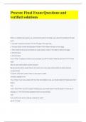 Procore Final Exam Questions and verified solutions