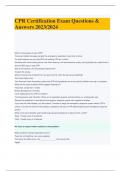CPR Certification Exam Questions & Answers 2023&sol;2024
