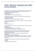 CCPR - OB Exam 1 Questions And 100&percnt; Correct Answers&period;