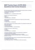 NNP Practice Exam &lpar;CCPR 2023&rpar; Questions And Correct Answers&period;