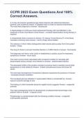 CCPR 2023 Exam Questions And 100&percnt; Correct Answers&period;
