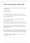 ATI Community Health paper 2 Qustions with Elaborated Answers 2023