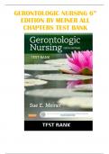 GERONTOLOGIC NURSING 5TH EDITION BY MEINER ALL CHAPTERS TEST BANK 2023