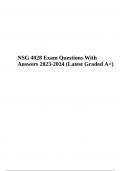 NSG 4028 Exam Questions With Answers 2023-2024 (Latest Graded A+)