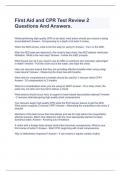 First Aid and CPR Test Review 2 Questions And Answers&period;