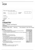 AQA AS CHEMISTRY Paper 1 JUNE 2023 QUESTION PAPER: Inorganic and Physical Chemistry