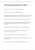 ATI Community Health 2 test Questions with reviewed and Answers 2023