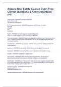 Arizona Real Estate Licence Exam Prep Correct Questions & Answers&lpar;Graded A&plus;&rpar;