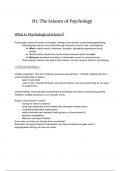 Samenvatting - Overzicht van de psychologie  H1,3,4,5,6 en 7 (1e deeltentamen)