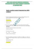 2023-2024 KAPLAN MEDICAL SURGICAL INTEGRATED TEST 100% CORRECT ANSWERS A+GRADED 2023
