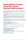 Kaplan Medical Surgical Comp IEN_A Exam Questions With Answers