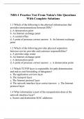 NRS-1 Practice Test From Nokia's Site Questions With Complete Solutions