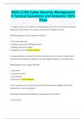 WGU C795 Cyber Security Management II Tactical Questions and Answers 100&percnt; Pass