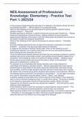NES Assessment of Professional Knowledge&colon; Elementary - Practice Test Part &frac14; 2023&sol;24