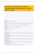 Psychology Comprehensive Exam &lpar;Comprehensive study guide for exam&rpar; 100&percnt; Verified 