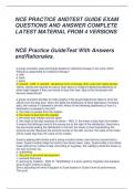 NCE PRACTICE AND TEST GUIDE EXAM  QUESTIONS AND ANSWER COMPLETE LATEST MATERIAL FROM 4 VERSIONS