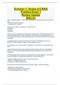 Summer 1- Scope of CRNA  Practice-Exam 1 Review Update  2023 A&plus;