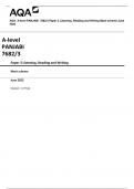 AQA  A-level PANJABI  7682/3 Paper 3 Listening, Reading and Writing Mark scheme June  2023 