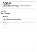 AQA A-level PHILOSOPHY 7172/1 Paper 1 Epistemology and moral  philosophy Mark scheme June 2023 