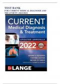 Test bank-CURRENT Medical Diagnosis and Treatment- Latest 2022