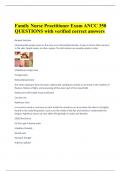 Family Nurse Practitioner Exam ANCC |350 QUESTIONS with verified correct answers.