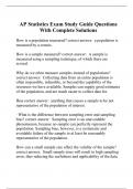 AP Statistics Exam Study Guide Questions With Complete Solutions