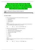  TEST BANK FOR RUPPEL&rsquo;S MANUAL OF PULMONARY FUNCTION TESTING 11 TH EDITION BY MOTTRAM-Latest-2023-2024&period;pdf ACTUAL ANSWERS 