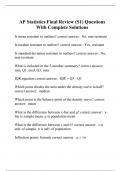 AP Statistics Final Review (S1) Questions With Complete Solutions