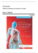 Test Bank - Medical Terminology and Anatomy for Coding, 4th Edition (Shiland, 2021), Chapter 1-15 | All Chapters