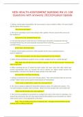 HESI HEALTH ASSESSMENT NURSING RN V1 100 Questions with answers&vert; 2023&sol;24Latest Update