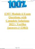 EMT Module 6 Exam Questions with Complete Solutions 2023 / Verifies Answers (+230Q)