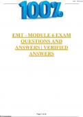 EMT - MODULE 6 EXAM QUESTIONS AND ANSWERS | VERIFIED ANSWERS