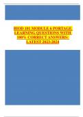 BIOD 101 MODULE 6 PORTAGE LEARNING QUESTIONS WITH 100&percnt; CORRECT ANSWERS