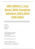 EMT MOD 6 | Test Bank| With Complete Solutions 2023-2024 (200 Q&A)