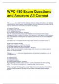 WPC 480 Exam Questions and Answers All Correct 