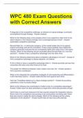 WPC 480 Exam Questions with Correct Answers 