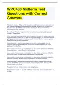 WPC480 Midterm Test Questions with Correct Answers 