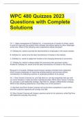 WPC 480 Quizzes 2023 Questions with Complete Solutions 