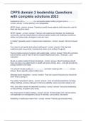 CPPS domain 2 leadership Questions with complete solutions 2023