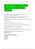 BCACP Cardiology Exam Questions with Correct Answers 