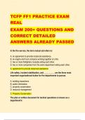 TCFP FF1 PRACTICE EXAM  REAL  EXAM 200&plus; QUESTIONS AND  CORRECT DETAILED  ANSWERS ALREADY PASSED
